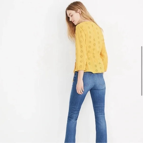 MADEWELL Scalloped Eyelet Wrap Top in Light Pink - M - Picture 6 of 6